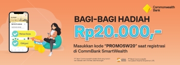 Bagi-Bagi Hadiah Rp20.000,- Kini saatnya kamu berinvestasi di CommBank SmartWealth